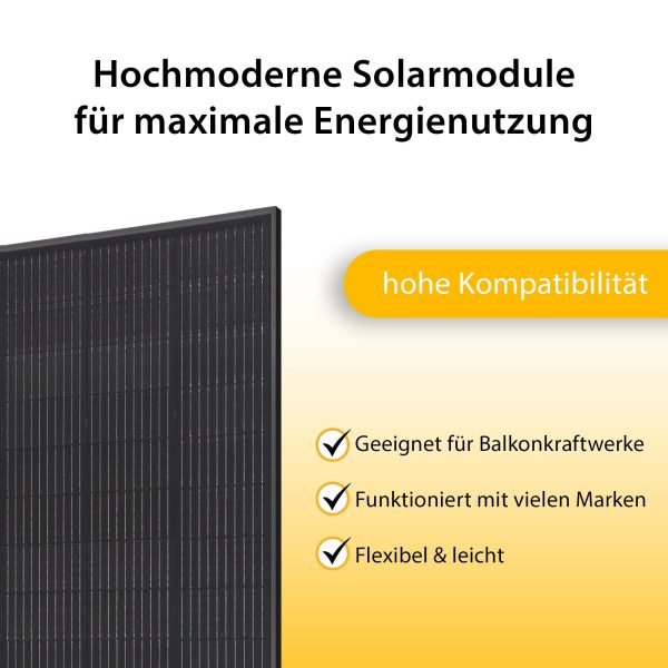VALE MiniPV 800‑MI80‑V, 880 Wp, Bifacial Full Black Balkonkraftwerk