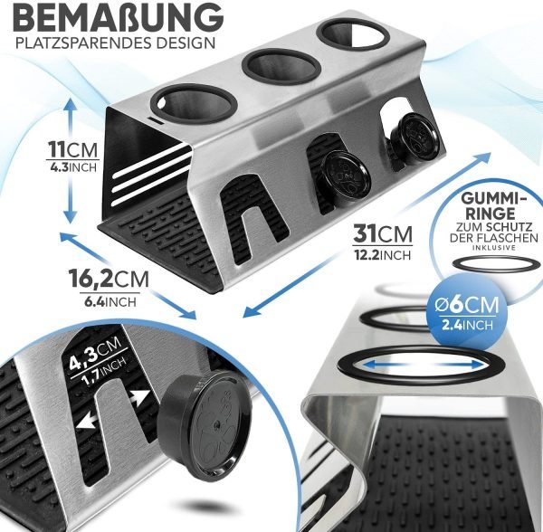 Flaschenhalter für SodaStream aus Edelstahl mit Kantenschutz
