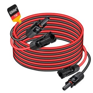 Solarmodul Solarkabel, Verlängerungskabel mit Solarstecker (rot/schwarz, 6 mm)