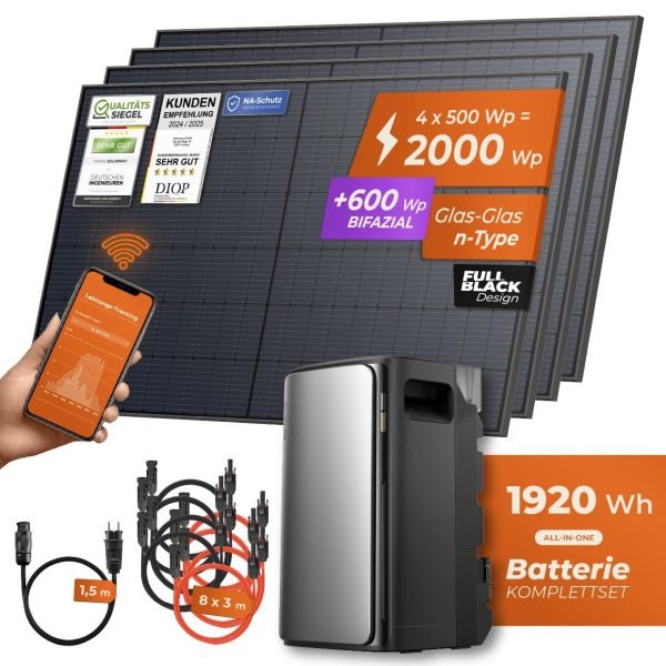 Solarway x EcoFlow Solarkraftwerk 2000Wp / 800W mit 1,9kWh Speicher